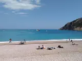 Albir beach, blue clear water on a sunny day